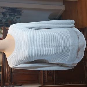 HILARY RADLEY sweater. Gray and white. Size L. Pre-owned great condition.